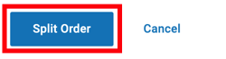 Split order button highlighted