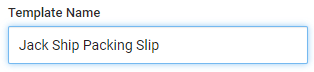Packing Slip template name field