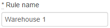 Example name of Warehouse 1 shown for shipping rule name