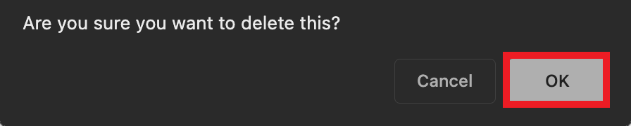 confirm deleting a package marked