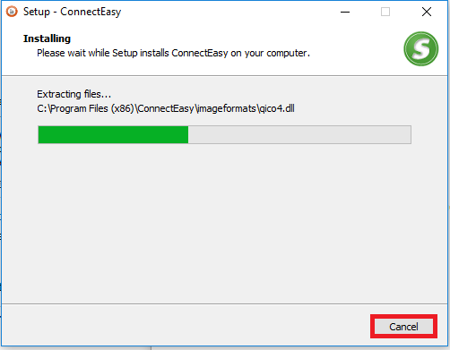 ConnectEasy download bar in Windows