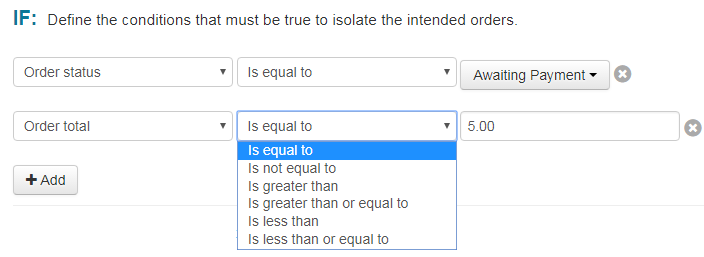 rules if statement is equal to