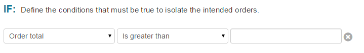 if the order total is greater than