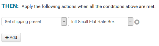 then set shipping preset international small flat rate box