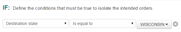 If the destination state is equal to Wisconsin