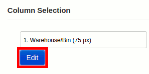 pick list page edit button for column selection marked
