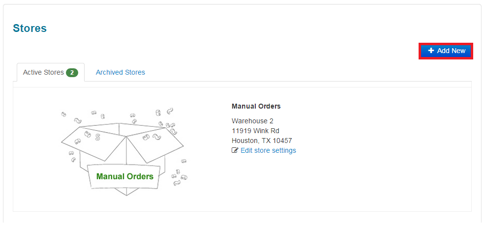 Add new store button