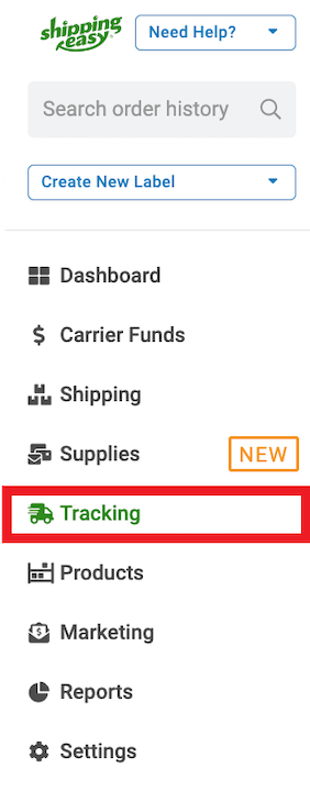 Tracking in the toolbar