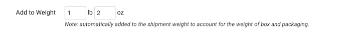 Add to weight fields on add new package page